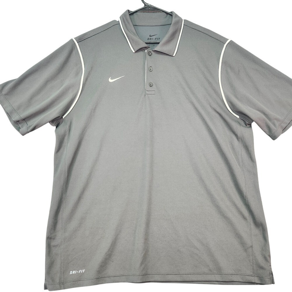 Nike dark Gray Polo Shirt with White Trim